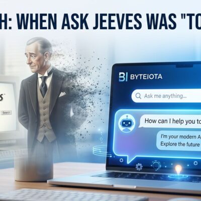 Ask.com search engine history - vintage butler fading into modern AI search