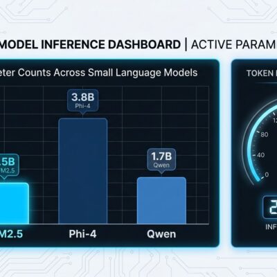 Data visualization chart comparing active parameter counts for on-device AI models including Liquid AI LFM2.5 at 1.5B active parameters