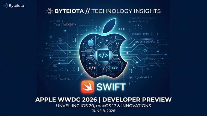 Apple WWDC 2026 developer preview showing Core AI, Siri Extensions, and Xcode agentic coding APIs