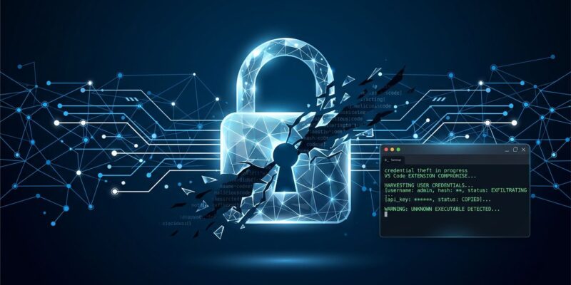 VS Code extension supply chain attack credential theft visualization
