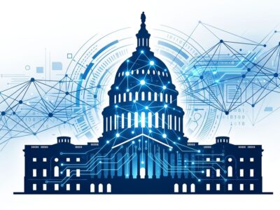 Illinois state capitol with AI neural network overlay representing SB315 AI safety audit law