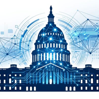 Illinois state capitol with AI neural network overlay representing SB315 AI safety audit law