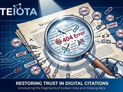 Magnifying glass revealing broken citations and fabricated sources in a consulting report, representing AI hallucination scandal