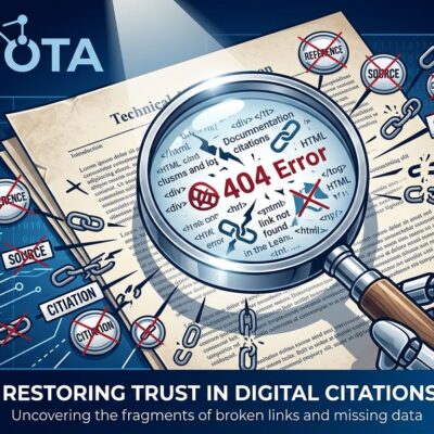 Magnifying glass revealing broken citations and fabricated sources in a consulting report, representing AI hallucination scandal