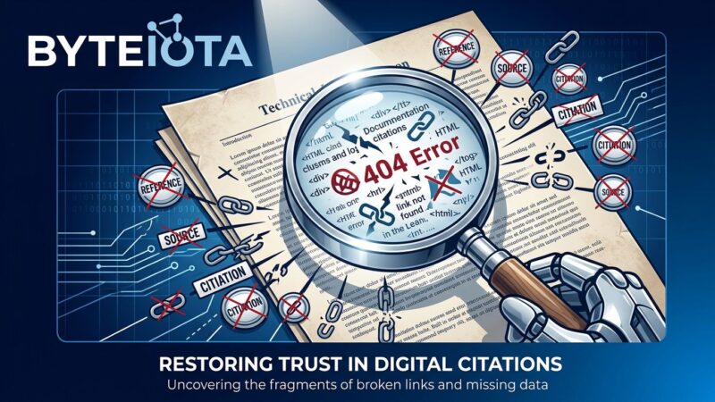 Magnifying glass revealing broken citations and fabricated sources in a consulting report, representing AI hallucination scandal