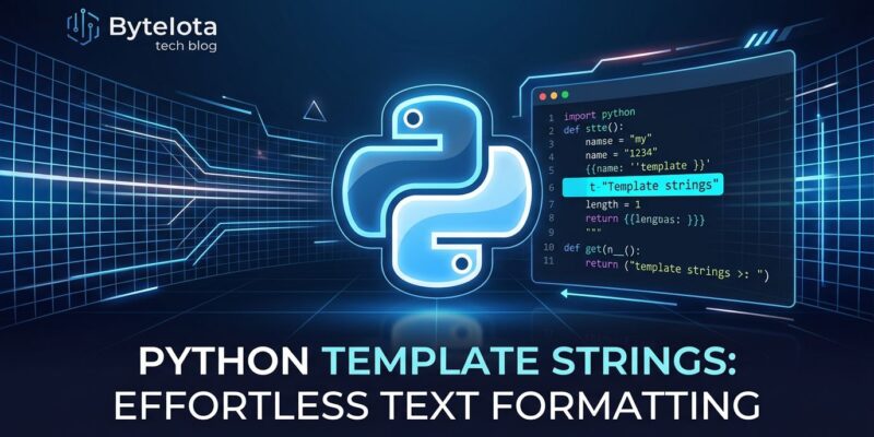 Python t-strings template literal syntax showing Template object structure in code