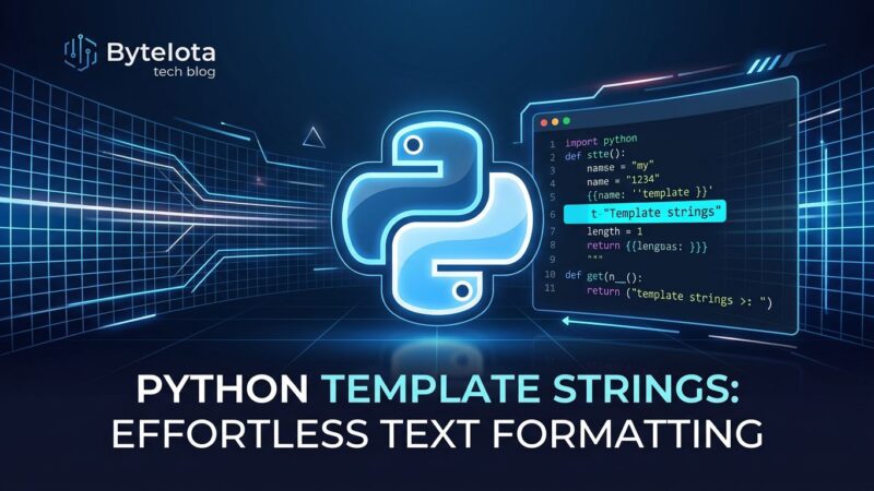 Python t-strings template literal syntax showing Template object structure in code