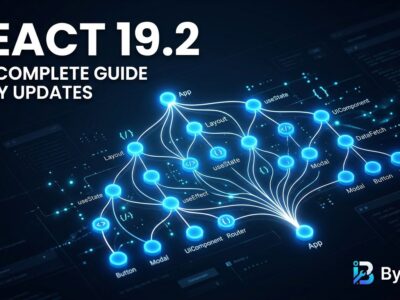 React 19.2 component tree visualization showing Activity and useEffectEvent APIs with blue nodes on dark background