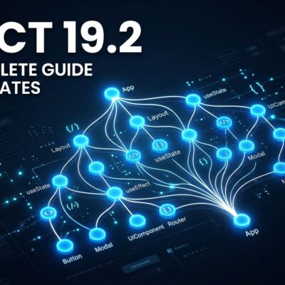 React 19.2 component tree visualization showing Activity and useEffectEvent APIs with blue nodes on dark background