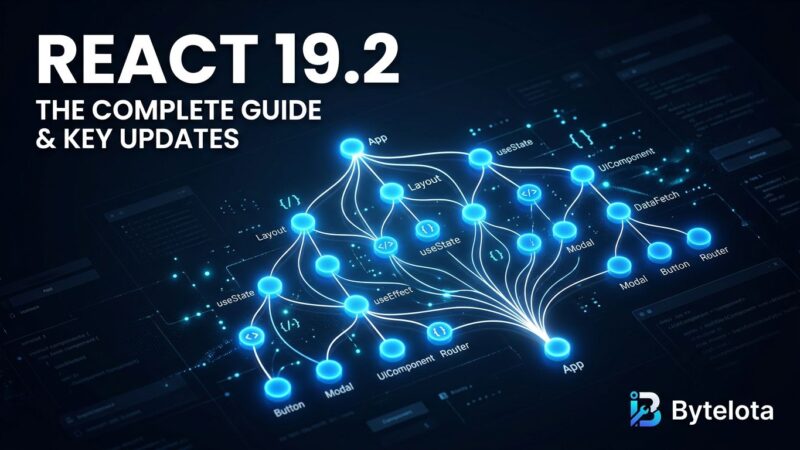 React 19.2 component tree visualization showing Activity and useEffectEvent APIs with blue nodes on dark background