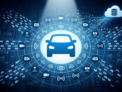 Uber driver vehicle with surveillance sensors and data collection network