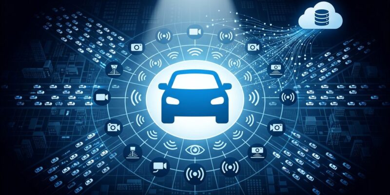 Uber driver vehicle with surveillance sensors and data collection network