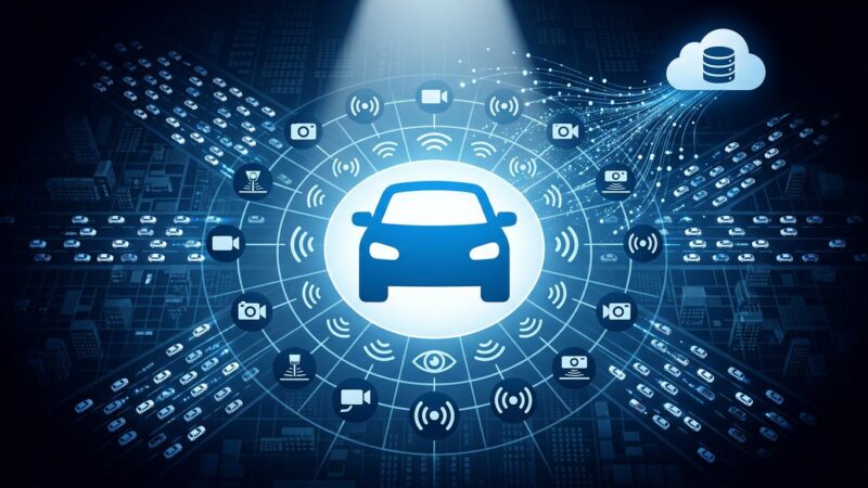 Uber driver vehicle with surveillance sensors and data collection network