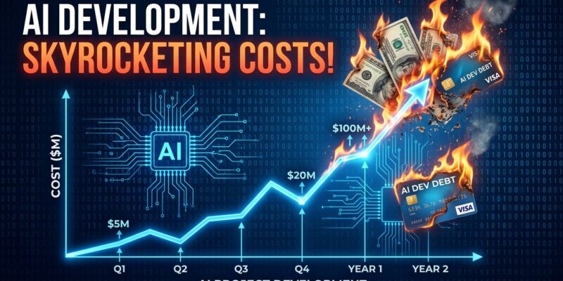 Rising cost graph showing AI coding economics crisis with escalating expenses