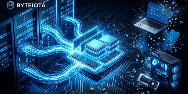AI data centers consuming memory chips, consumer hardware deteriorating