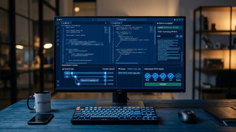 GitHub Copilot desktop app showing parallel agent sessions and canvas interface with git worktrees and CI checks