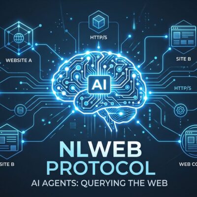 NLWeb protocol diagram showing AI agents querying a website through MCP endpoints