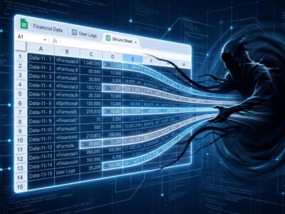 ChatGPT for Google Sheets indirect prompt injection vulnerability — silent data exfiltration attack visualization