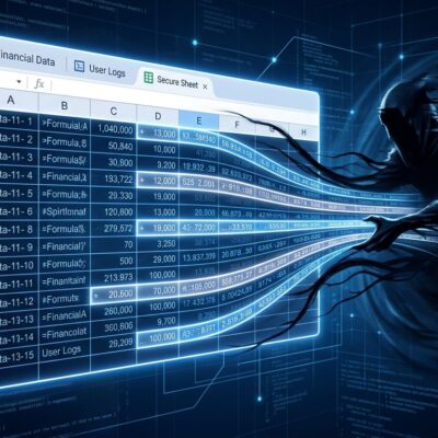 ChatGPT for Google Sheets indirect prompt injection vulnerability — silent data exfiltration attack visualization