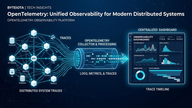 OpenTelemetry Blueprints visualization showing distributed telemetry data flows and deployment patterns