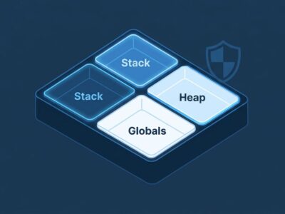Visualization of WebAssembly memory regions partitioned into isolated compartments using the Wasm multi-memory feature — Bento memory isolation concept