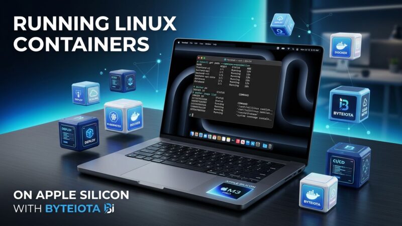 Apple Containerization Framework showing Linux containers running on Mac with micro-VM isolation