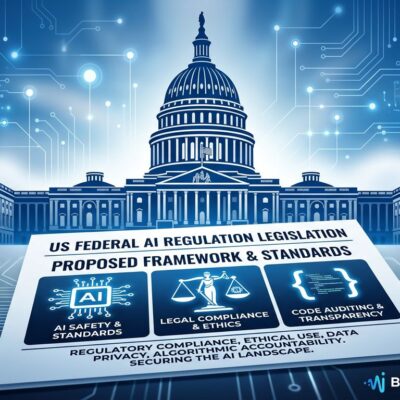 US Capitol building with digital AI circuit patterns representing the Great American Artificial Intelligence Act federal legislation for developers