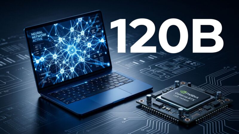 NVIDIA RTX Spark superchip with neural network visualization and 120B parameter local inference