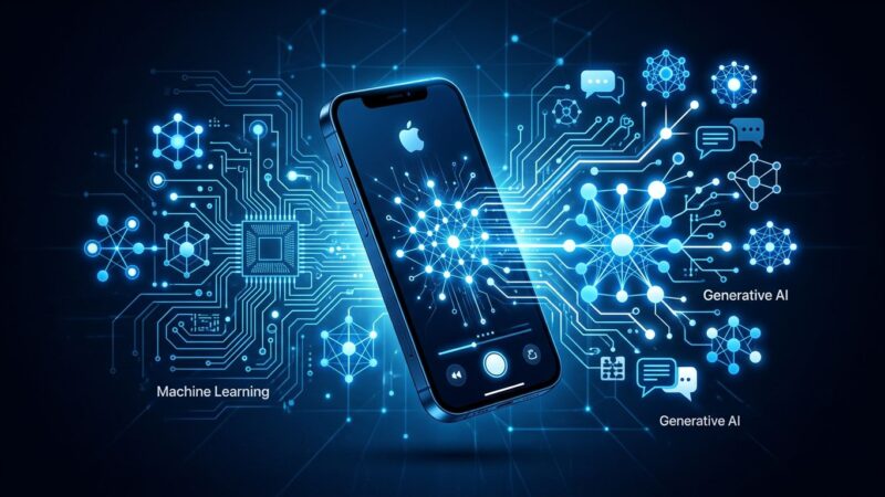 Apple Core AI framework replacing Core ML at WWDC 2026 - on-device AI neural network transformation diagram