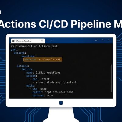 GitHub Actions workflow YAML showing windows-latest runner migration to Visual Studio 2026
