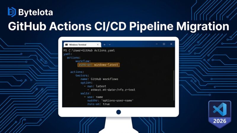 GitHub Actions workflow YAML showing windows-latest runner migration to Visual Studio 2026