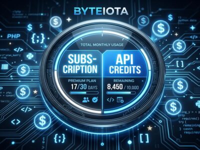 Digital billing meter showing split between subscription and API credits, representing Anthropic's June 15 billing change for Agent SDK