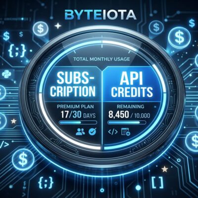 Digital billing meter showing split between subscription and API credits, representing Anthropic's June 15 billing change for Agent SDK