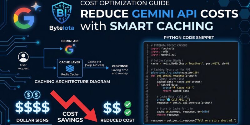 Diagram showing Gemini 3.5 Flash prompt caching architecture with cost reduction from 3x to 1.7x using implicit and explicit cache strategies