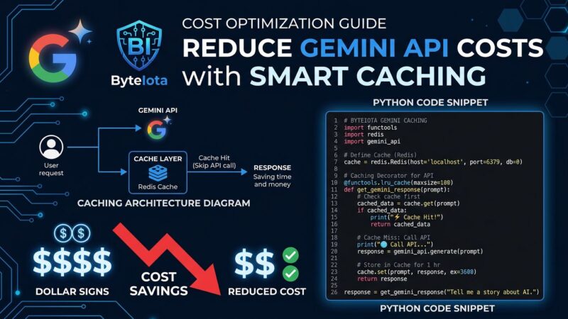 Diagram showing Gemini 3.5 Flash prompt caching architecture with cost reduction from 3x to 1.7x using implicit and explicit cache strategies