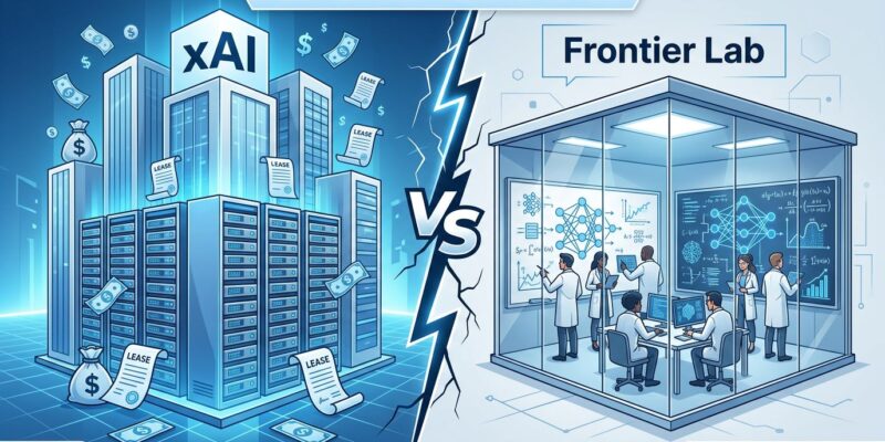 xAI Colossus data center split showing rental business versus frontier lab identity