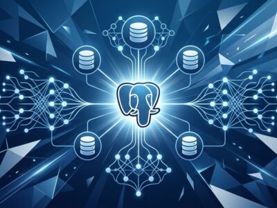 Databricks Lakebase serverless Postgres database for AI agent memory — branching nodes and neural network patterns in ByteIota blue and white