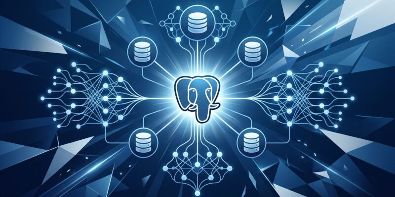 Databricks Lakebase serverless Postgres database for AI agent memory — branching nodes and neural network patterns in ByteIota blue and white