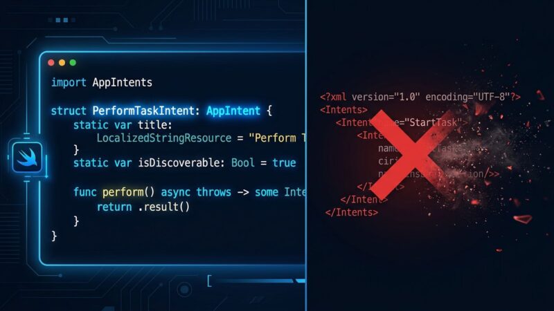 Swift AppIntent code struct replacing deprecated SiriKit INExtension in iOS 27
