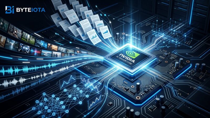 NVIDIA Nemotron 3 Nano Omni open multimodal model with GPU chip and data streams for video audio image and text processing