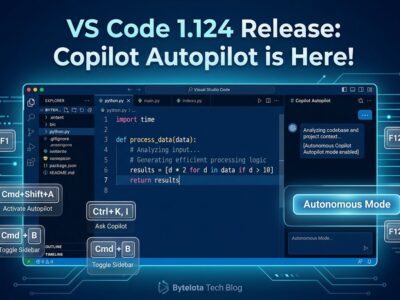 VS Code 1.124 showing Copilot Autopilot enabled by default in the agent sessions panel