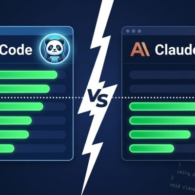 Split-screen comparison of MiMo Code and Claude Code terminal agents with benchmark bars showing MiMo Code's SWE-Bench Pro advantage