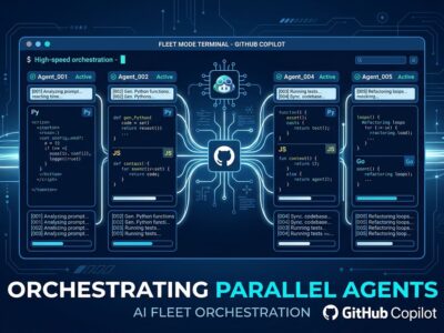 GitHub Copilot fleet mode parallel agents diagram showing concurrent subagent execution in terminal