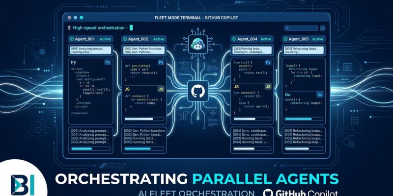 GitHub Copilot fleet mode parallel agents diagram showing concurrent subagent execution in terminal