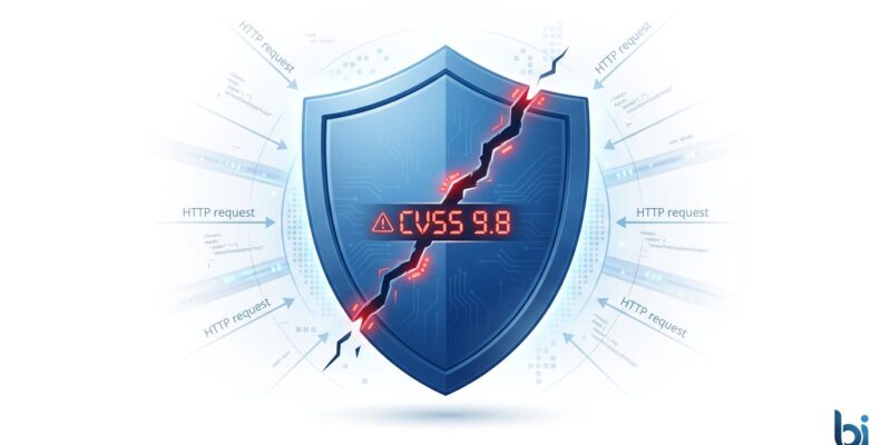 Windows shield icon with integer overflow crack symbolizing CVE-2026-47291 HTTP.sys remote code execution vulnerability