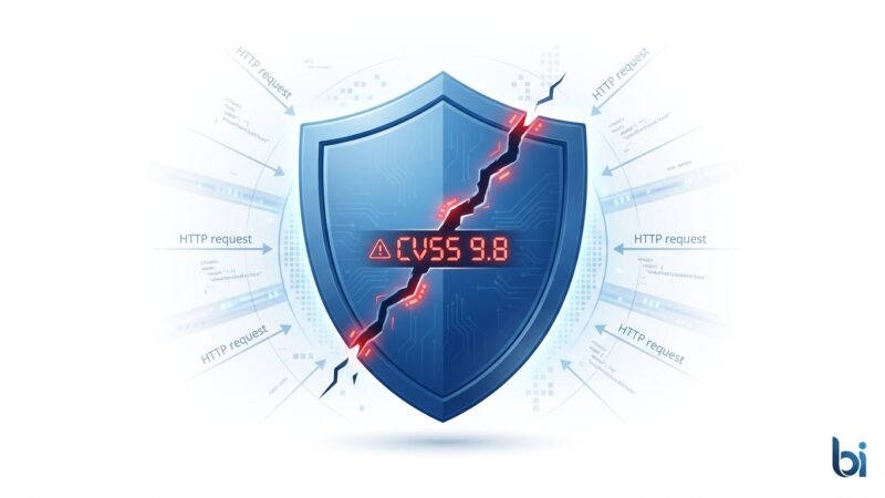 Windows shield icon with integer overflow crack symbolizing CVE-2026-47291 HTTP.sys remote code execution vulnerability