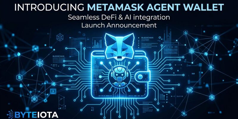 MetaMask Agent Wallet dashboard showing AI agent with spend limits and DeFi guardrails on blue themed interface
