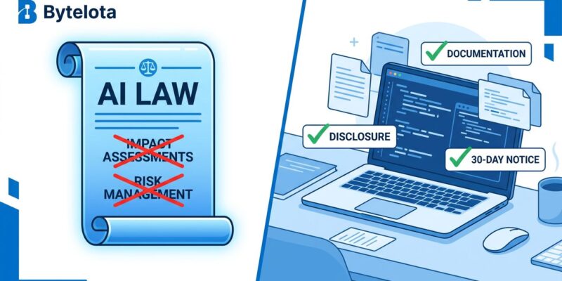Colorado SB 26-189 AI law changes for developers - what was removed and what remains