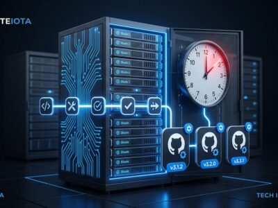 GitHub Actions self-hosted runner minimum version enforcement brownout schedule 2026 — server rack with CI/CD pipeline visualization