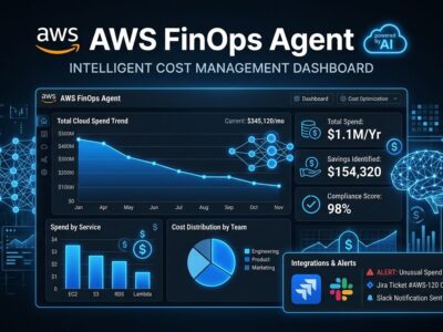 AWS FinOps Agent dashboard showing cloud cost analytics with AI-powered anomaly detection and Jira integration